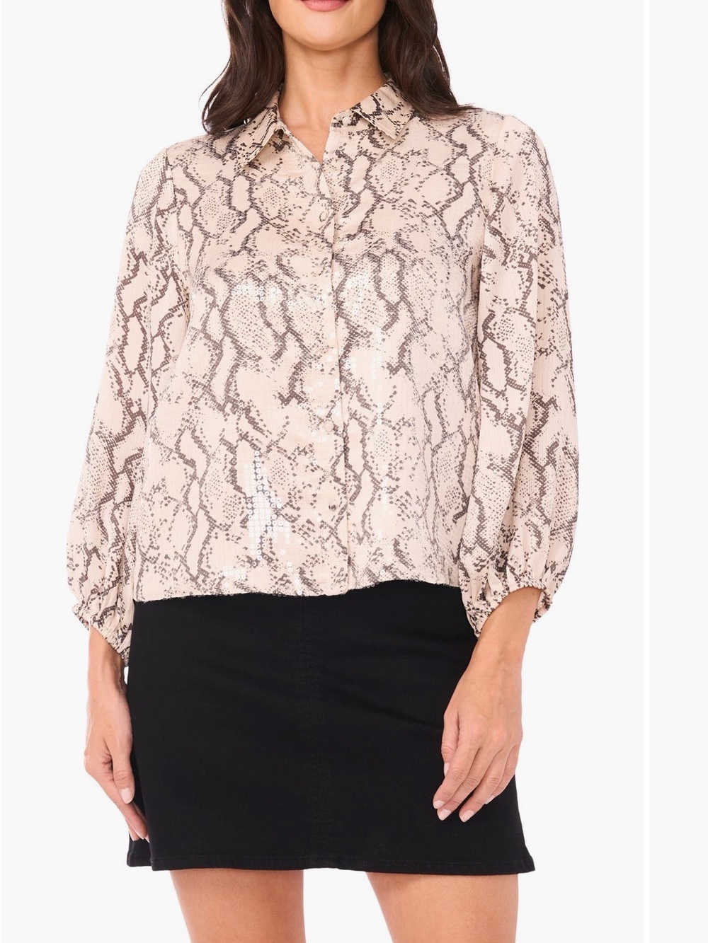 NWT Vince Camuto Snakeskin Print Button-Up Shirt